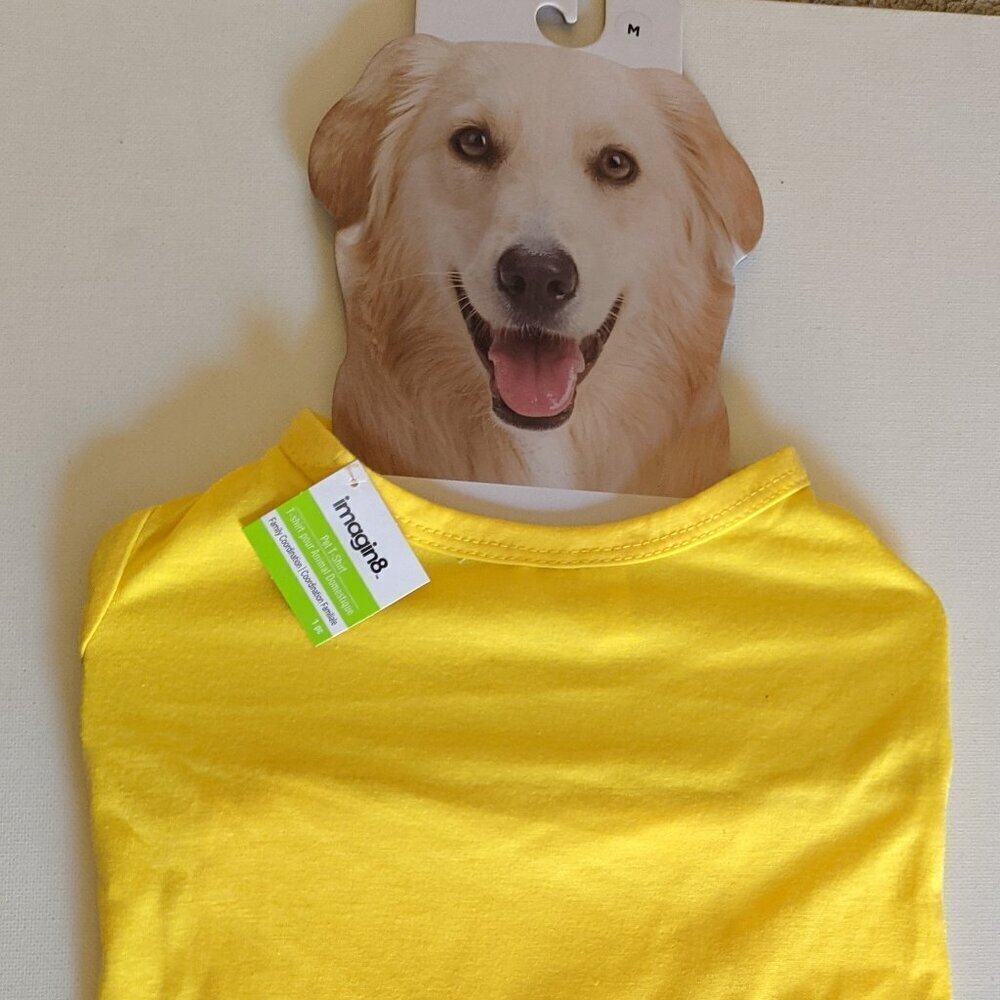 NWT Yellow M Dog T-Shirt Michaels Imagin8 Solid Color Pet Medium Clothes Tee NEW